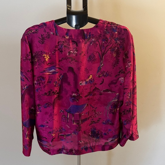 Zara Magenta Floral Blouse - Picture 2 of 4